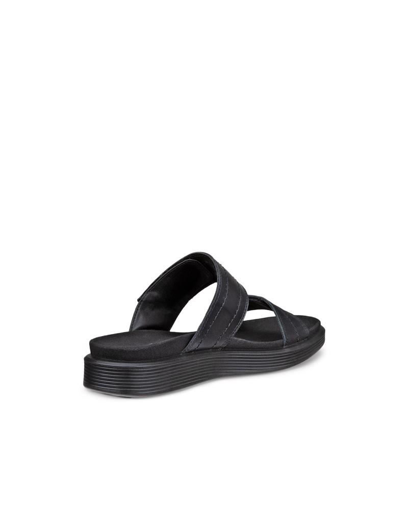 BLACK ECCO SOFT SANDAL W SLIDE