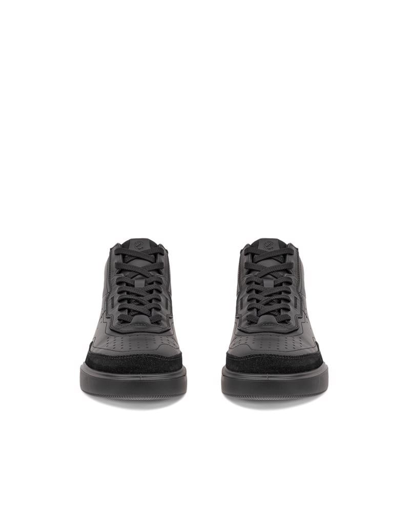 BLACK ECCO STREET COURT W HIGH-TOP