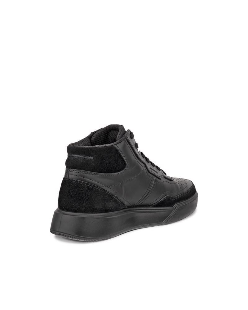 BLACK ECCO STREET COURT W HIGH-TOP