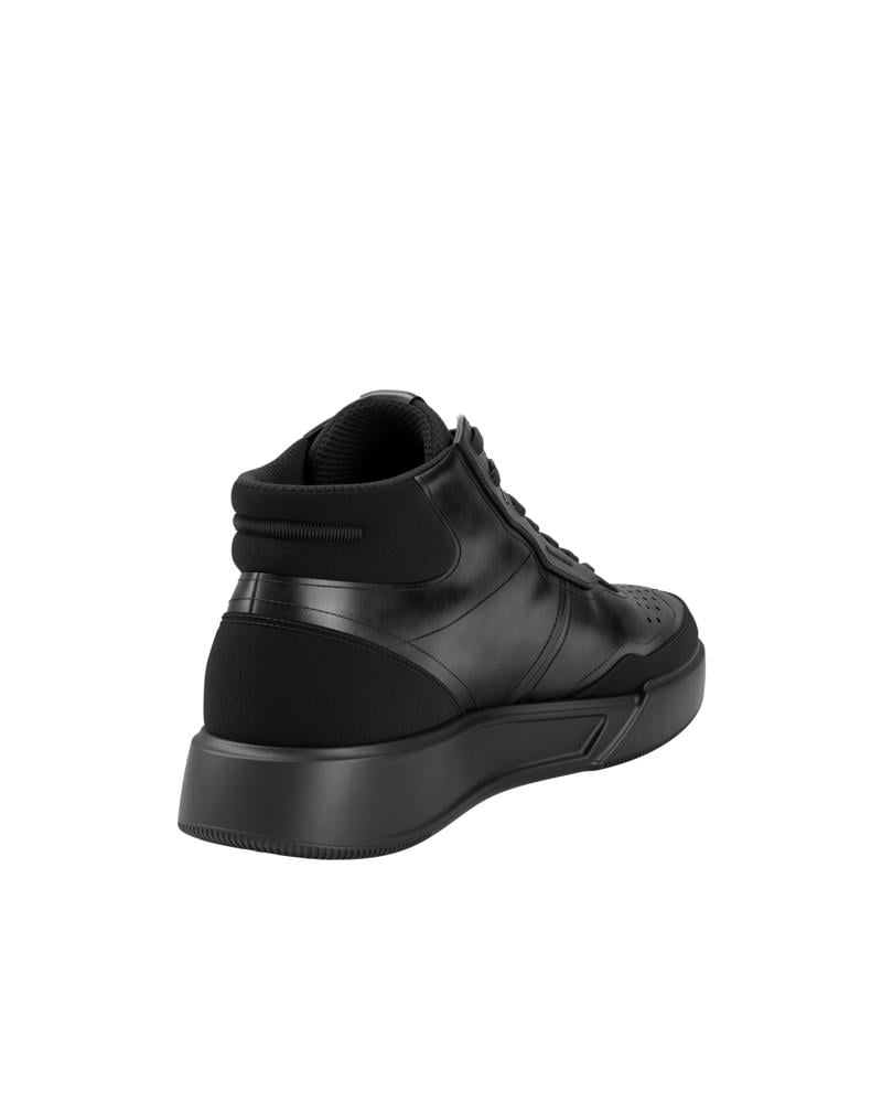BLACK ECCO STREET COURT W HIGH-TOP