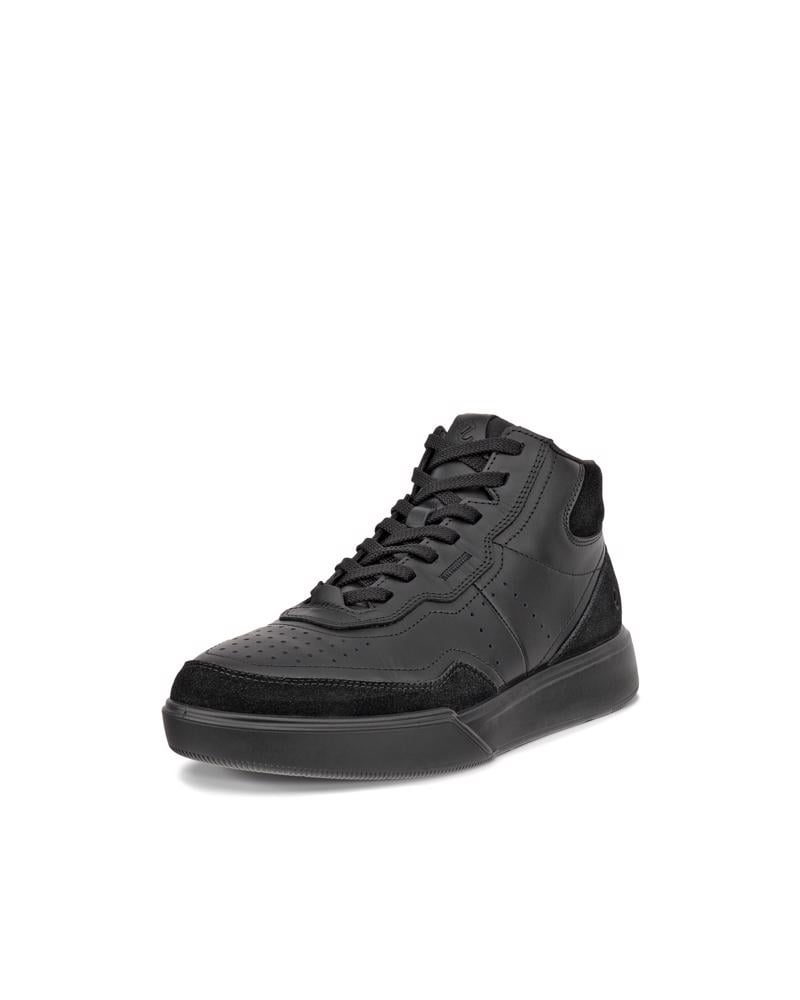 BLACK ECCO STREET COURT W HIGH-TOP