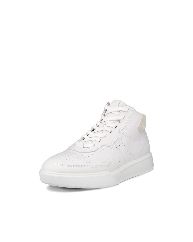 White ECCO STREET COURT W HIGH-TOP