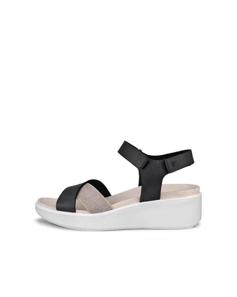 BLACK ECCO FLOWT WEDGE LX W