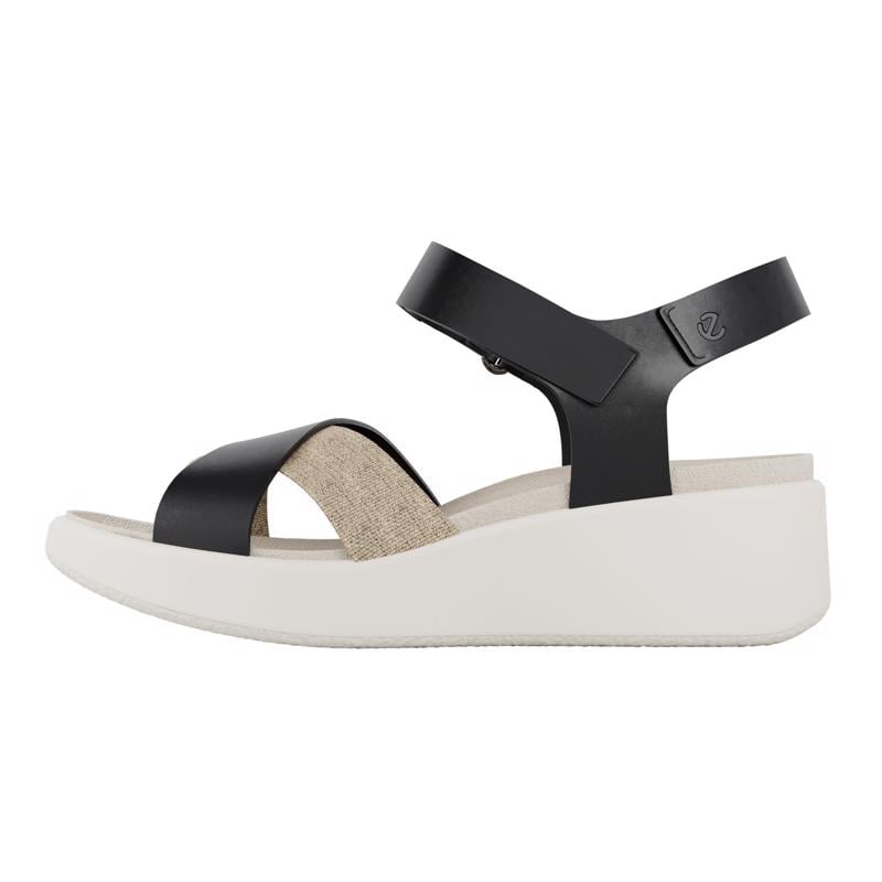 BLACK ECCO FLOWT WEDGE LX W