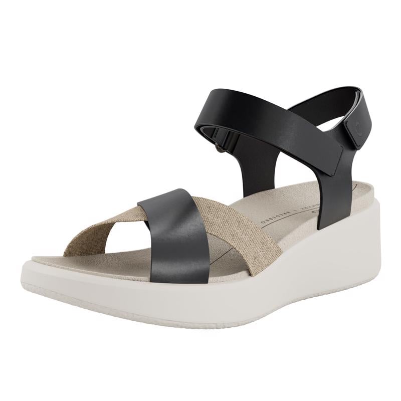 BLACK ECCO FLOWT WEDGE LX W