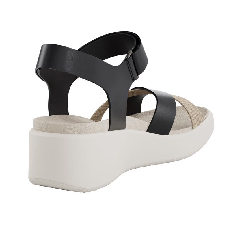 BLACK ECCO FLOWT WEDGE LX W