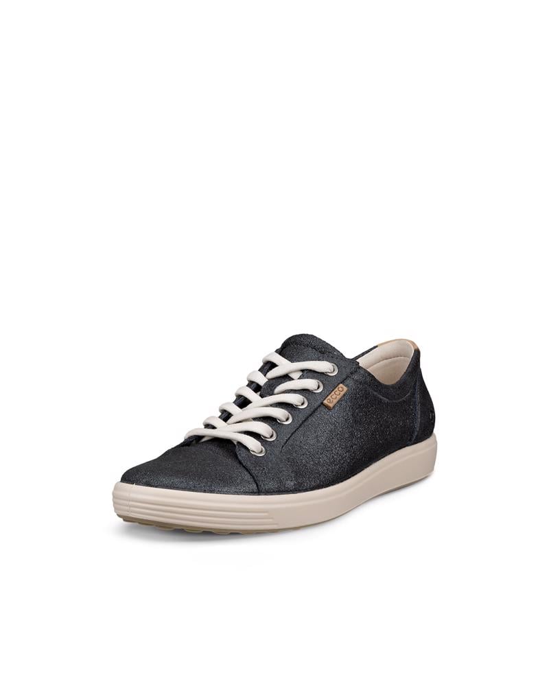 BLACK ECCO SOFT 7 W LACE UP