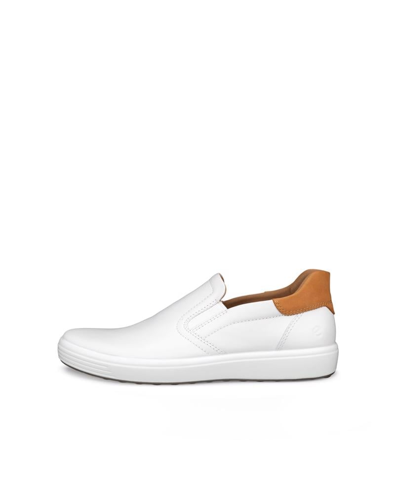 White ECCO SOFT 7 M EASY SLIP ON