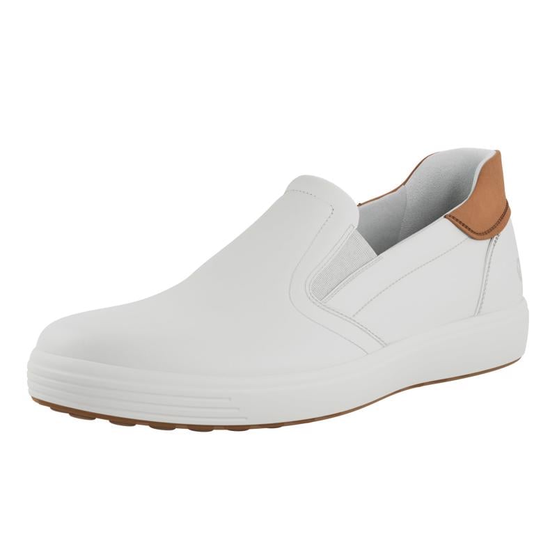White ECCO SOFT 7 M EASY SLIP ON