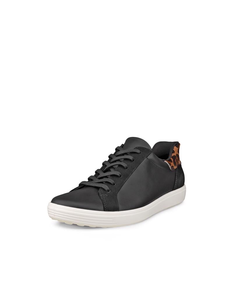 BLACK ECCO SOFT 7 W EASY SLIP LACE