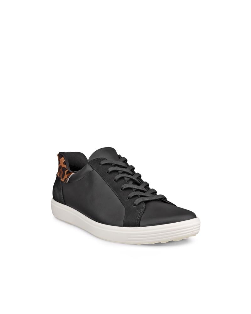 BLACK ECCO SOFT 7 W EASY SLIP LACE
