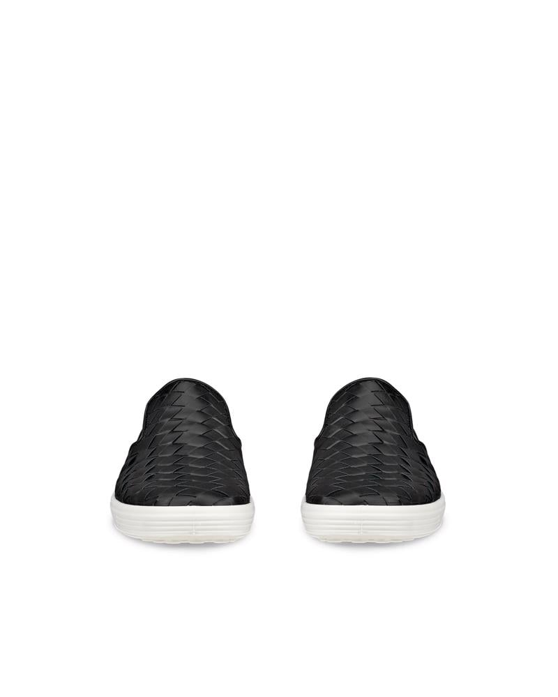 BLACK ECCO SOFT 7 W SLIP ON WOVEN