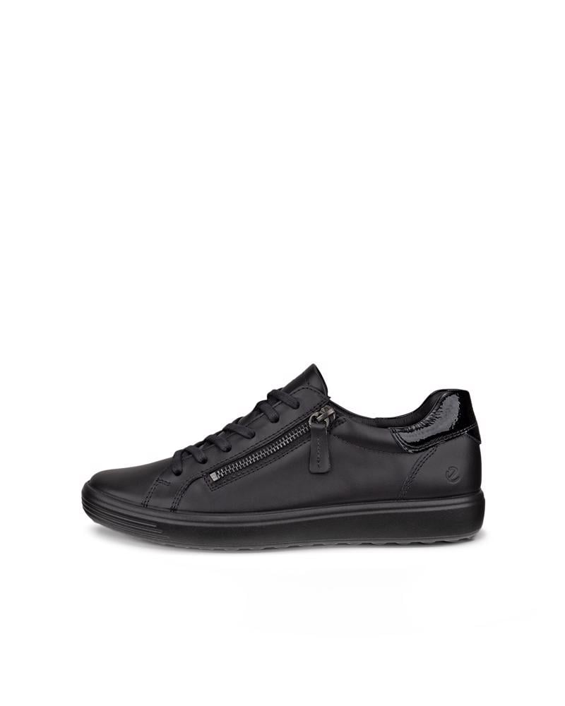 BLACK ECCO SOFT 7 SIDE ZIP