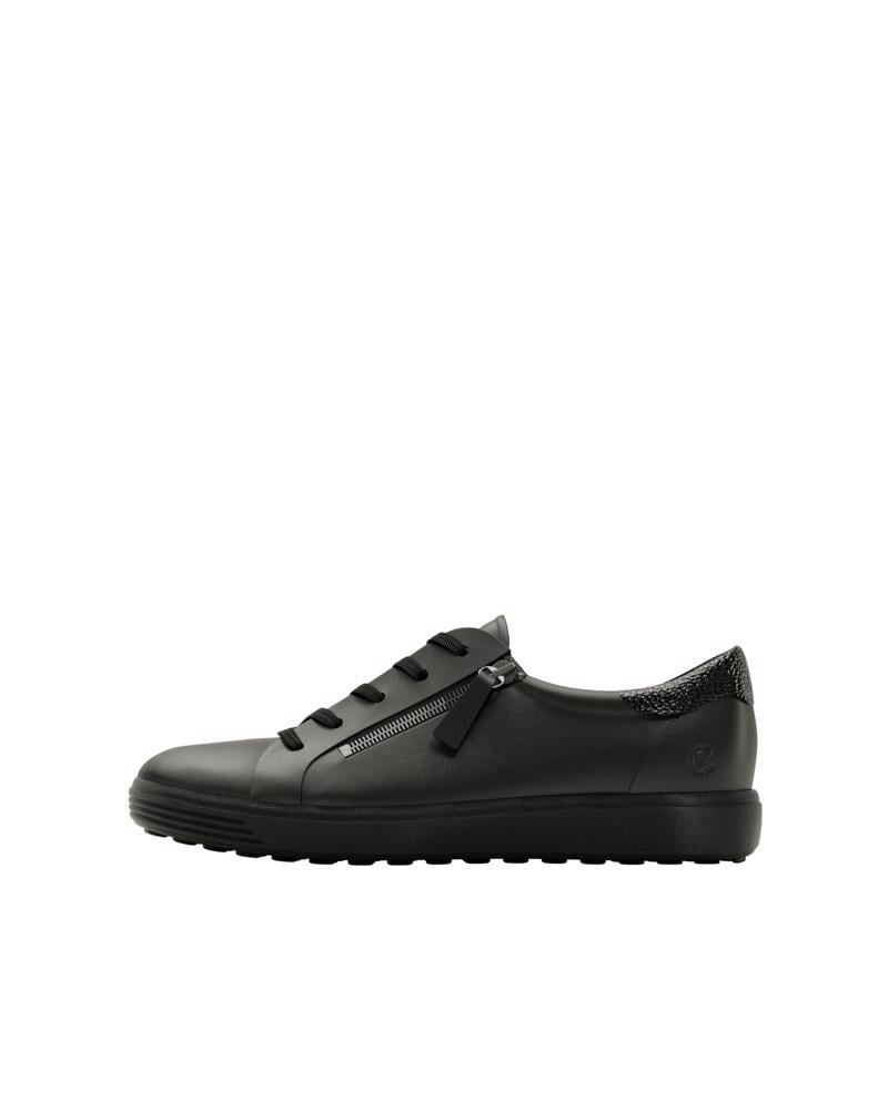 BLACK ECCO SOFT 7 SIDE ZIP