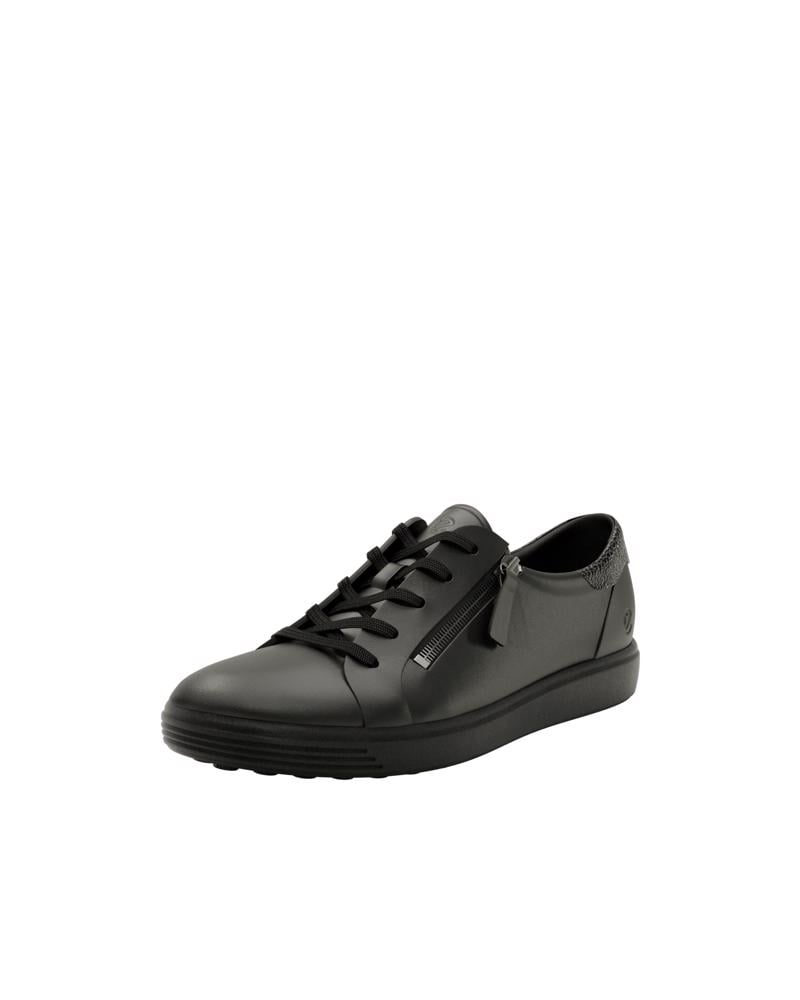 BLACK ECCO SOFT 7 SIDE ZIP