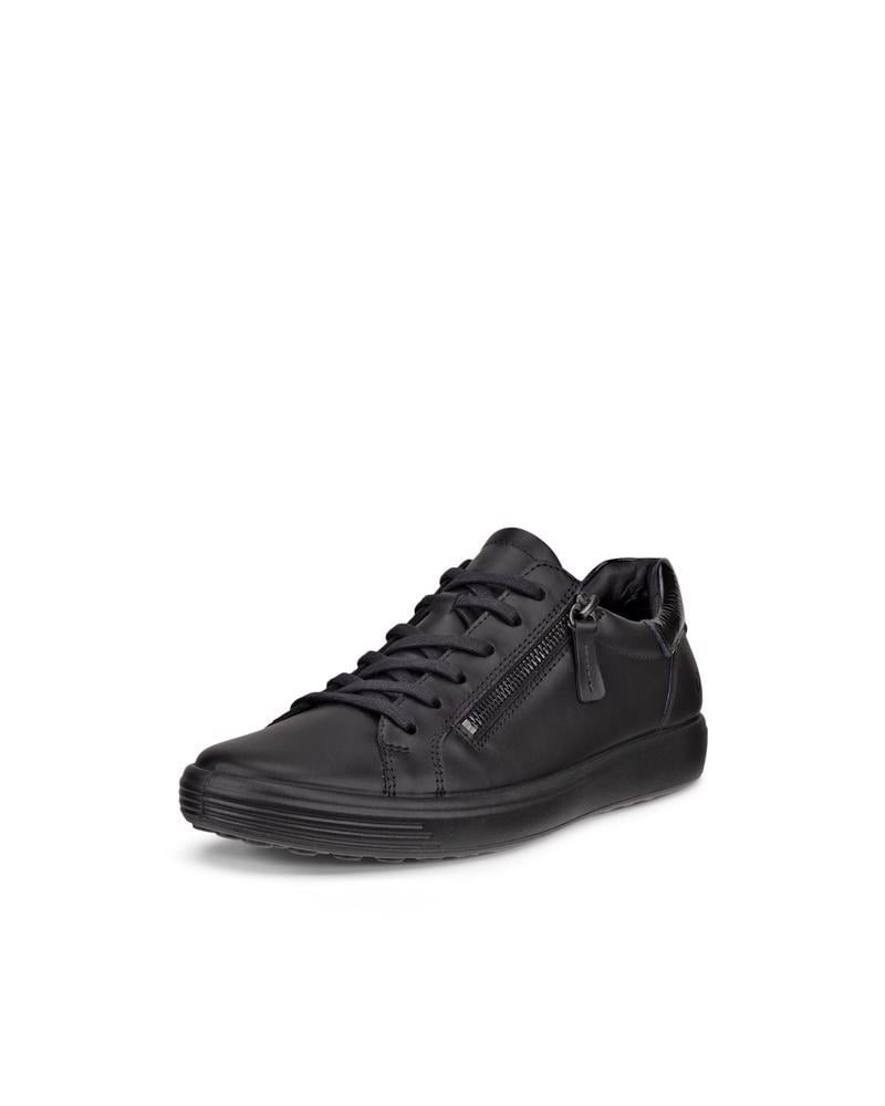 BLACK ECCO SOFT 7 SIDE ZIP
