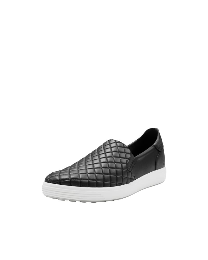 BLACK ECCO SOFT 7 W EASY SLIP ON