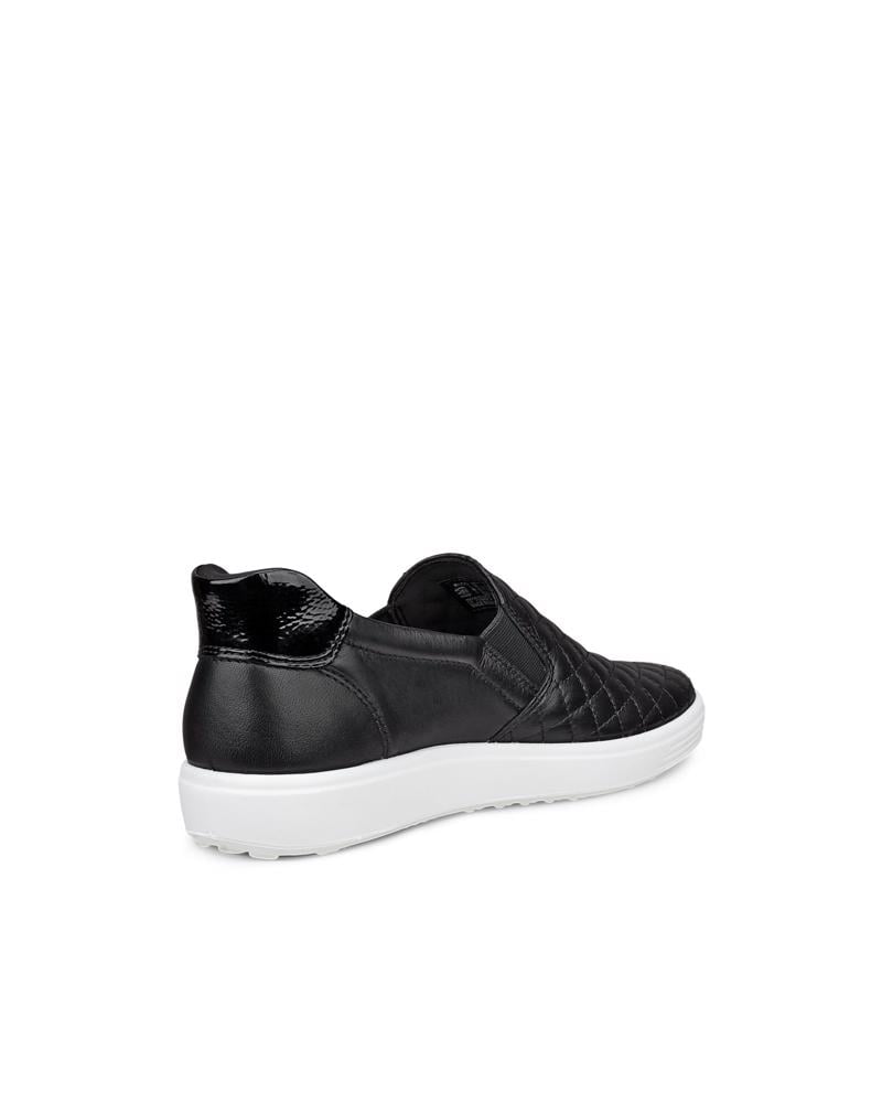BLACK ECCO SOFT 7 W EASY SLIP ON