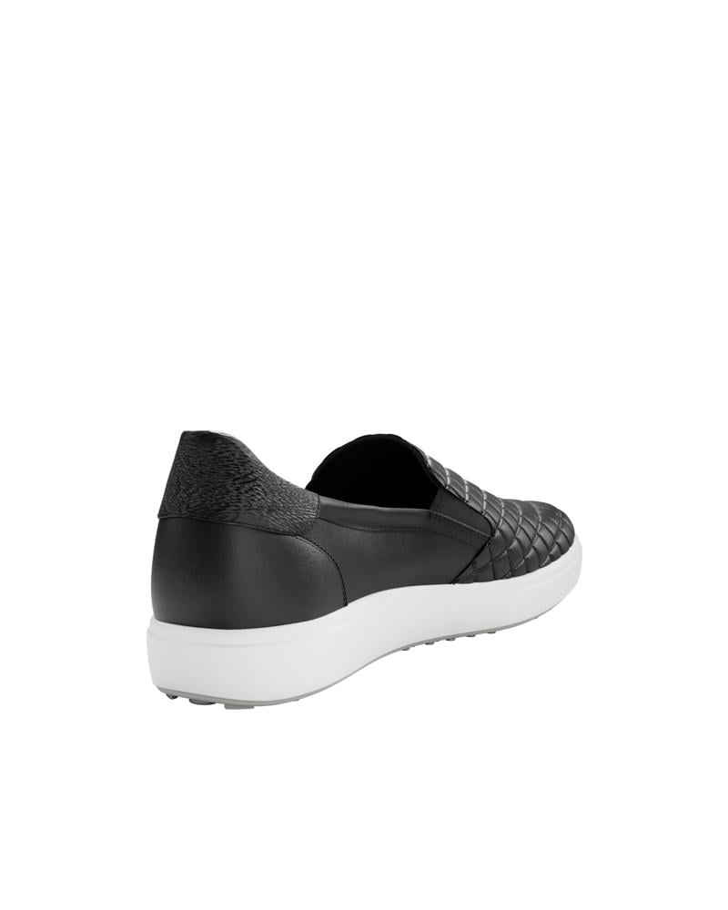 BLACK ECCO SOFT 7 W EASY SLIP ON