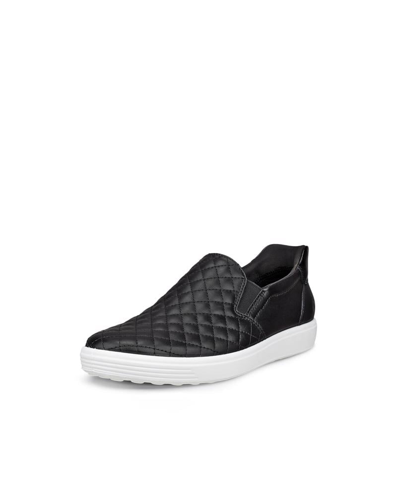 BLACK ECCO SOFT 7 W EASY SLIP ON