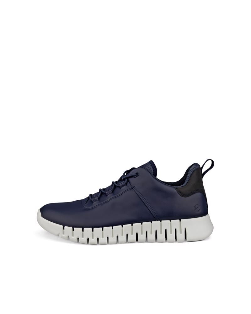 NAVY ECCO GRUUV M SNEAKER LEA