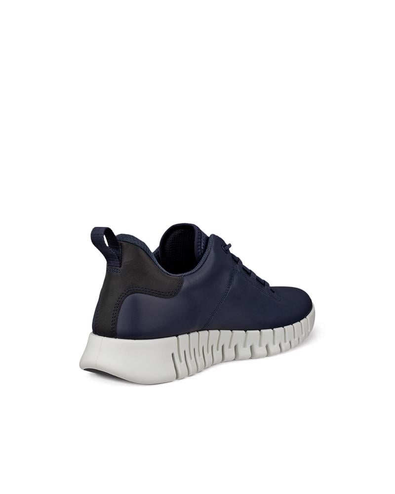 NAVY ECCO GRUUV M SNEAKER LEA