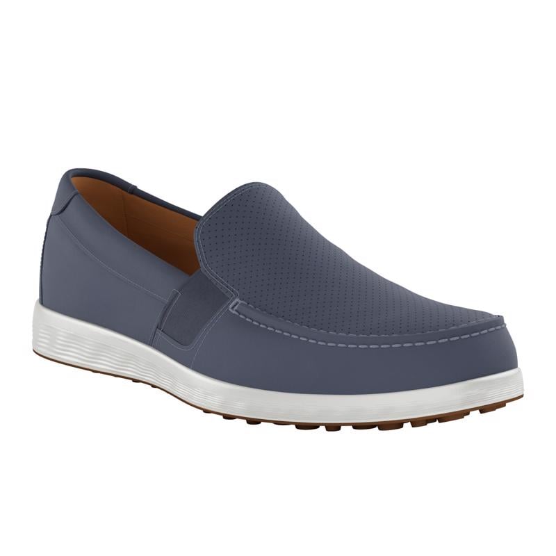 BLUE ECCO S LITE MOC PERF LOAFER