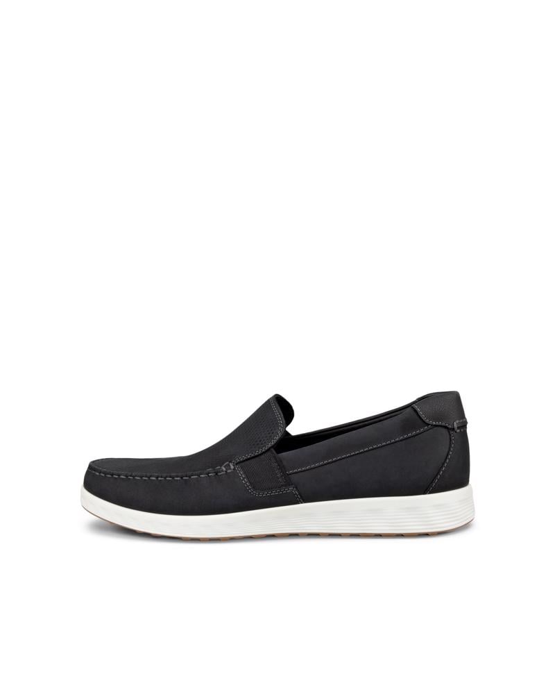 BLACK ECCO S LITE MOC PERF LOAFER