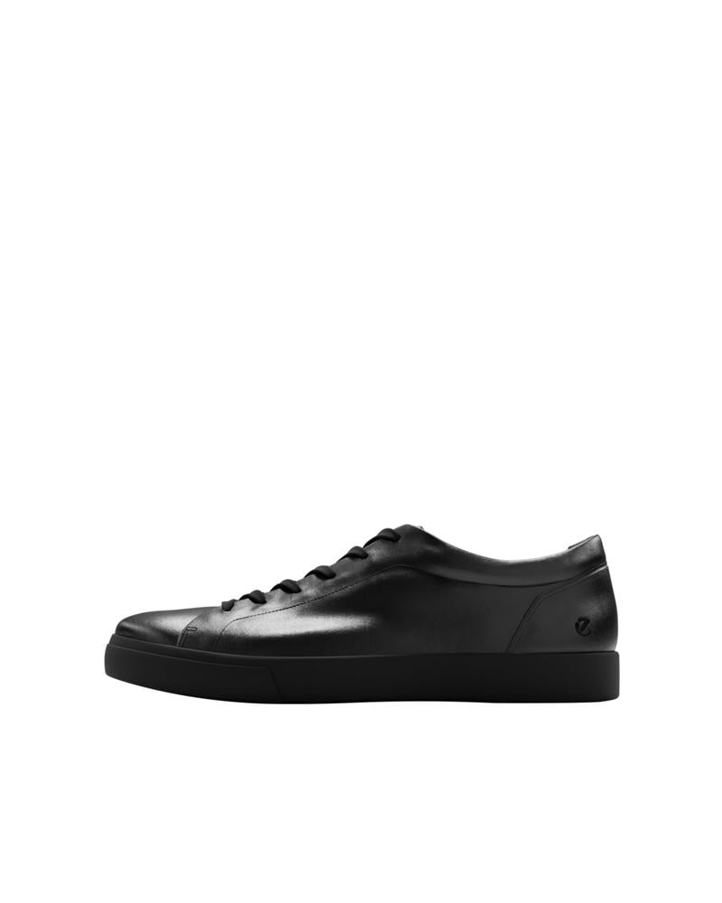 BLACK ECCO SOFT 10 M LACE SNEAKER