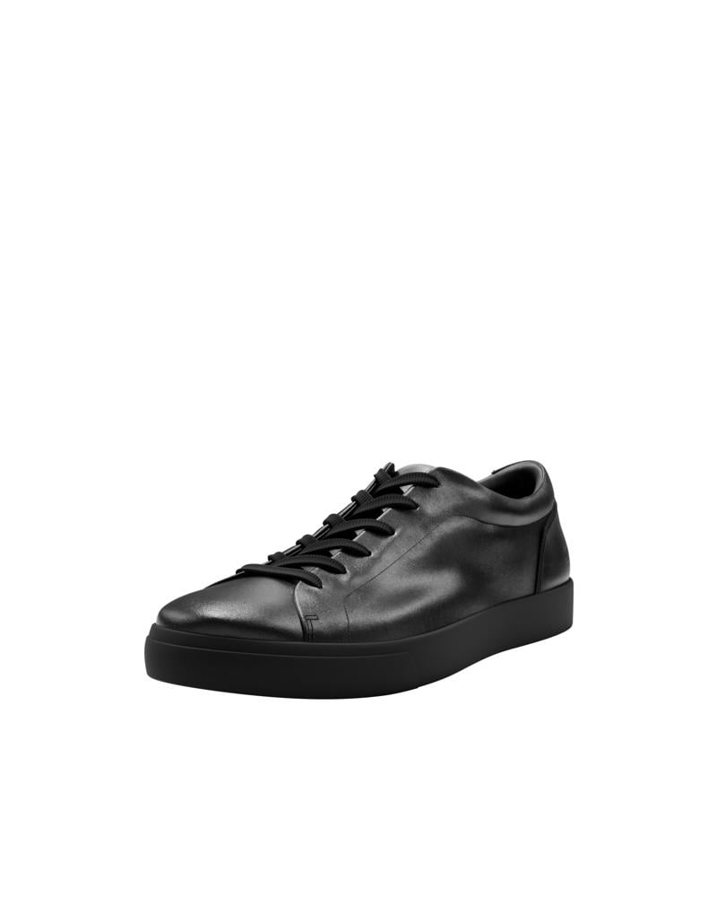 BLACK ECCO SOFT 10 M LACE SNEAKER