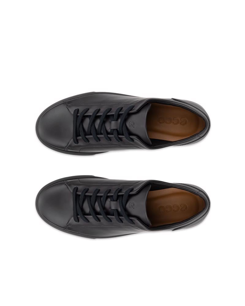 BLACK ECCO SOFT 10 M LACE SNEAKER