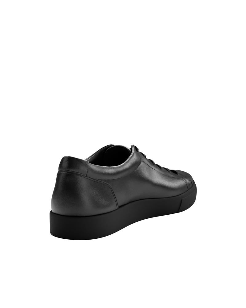 BLACK ECCO SOFT 10 M LACE SNEAKER