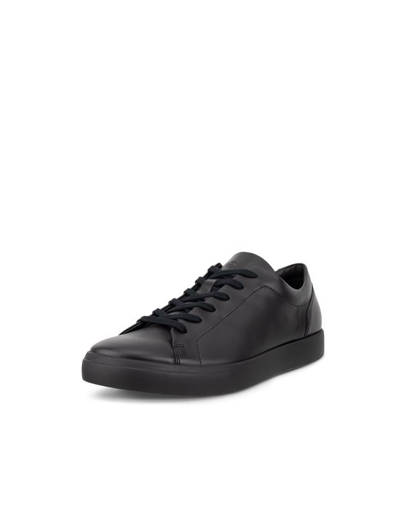BLACK ECCO SOFT 10 M LACE SNEAKER