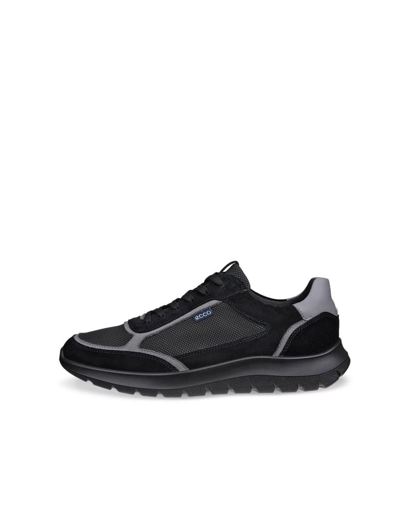 BLACK ECCO CITY STRIDE TRAINER