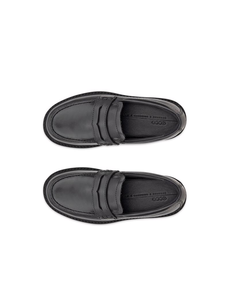 BLACK ECCO METROPOLE K PENNY LOAFER