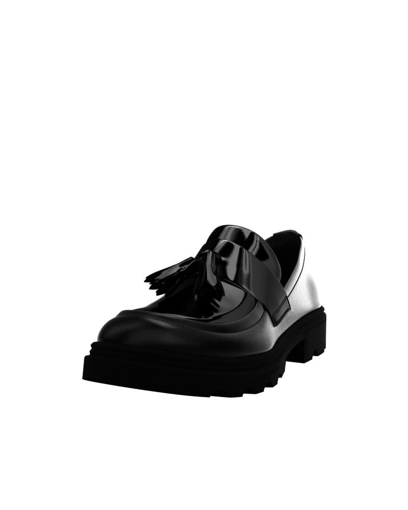 BLACK ECCO GRAINER K LOAFER