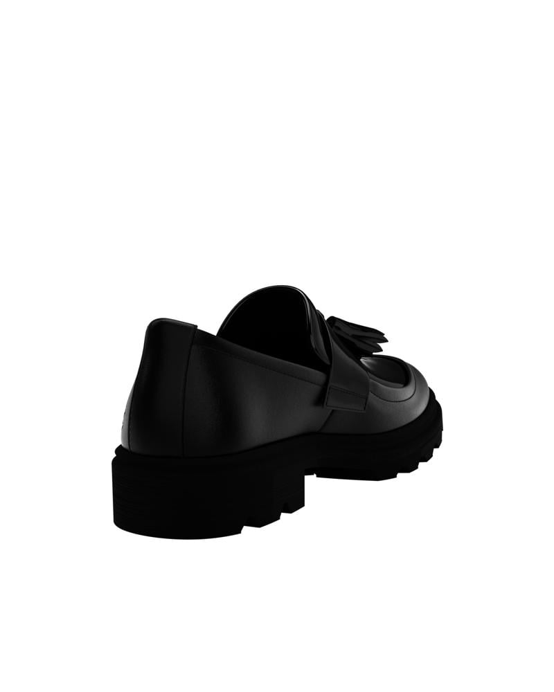 BLACK ECCO GRAINER K LOAFER