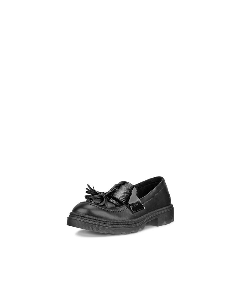 BLACK ECCO GRAINER K LOAFER