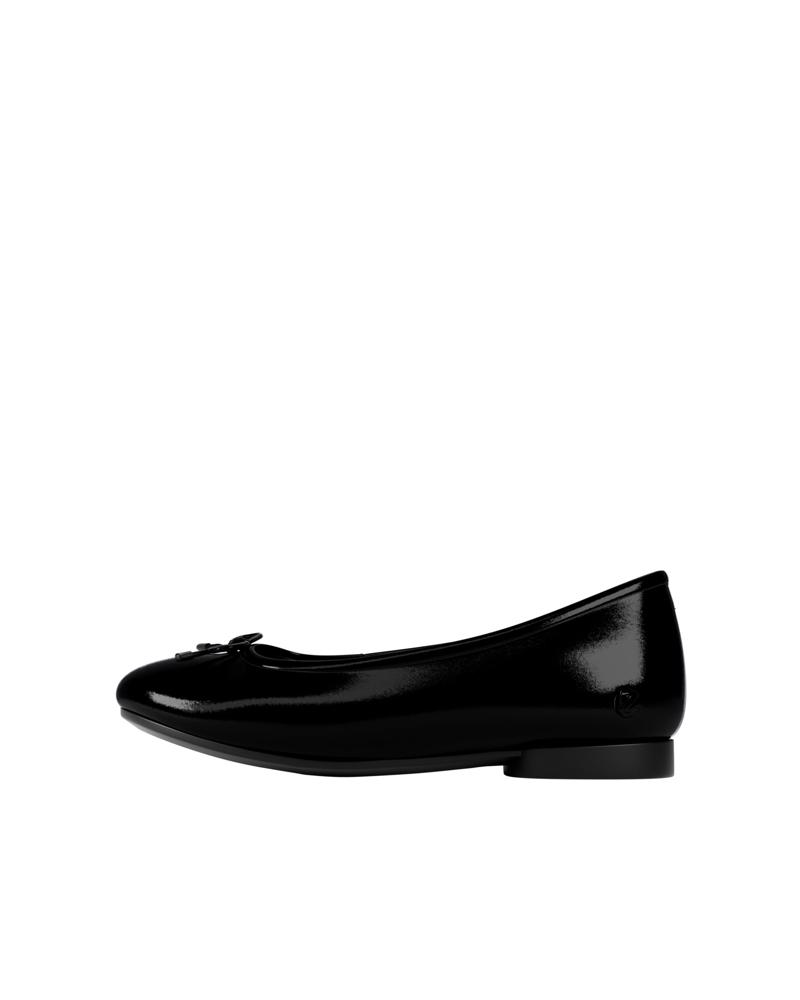 BLACK ECCO ANINE K BALLERINA BOW