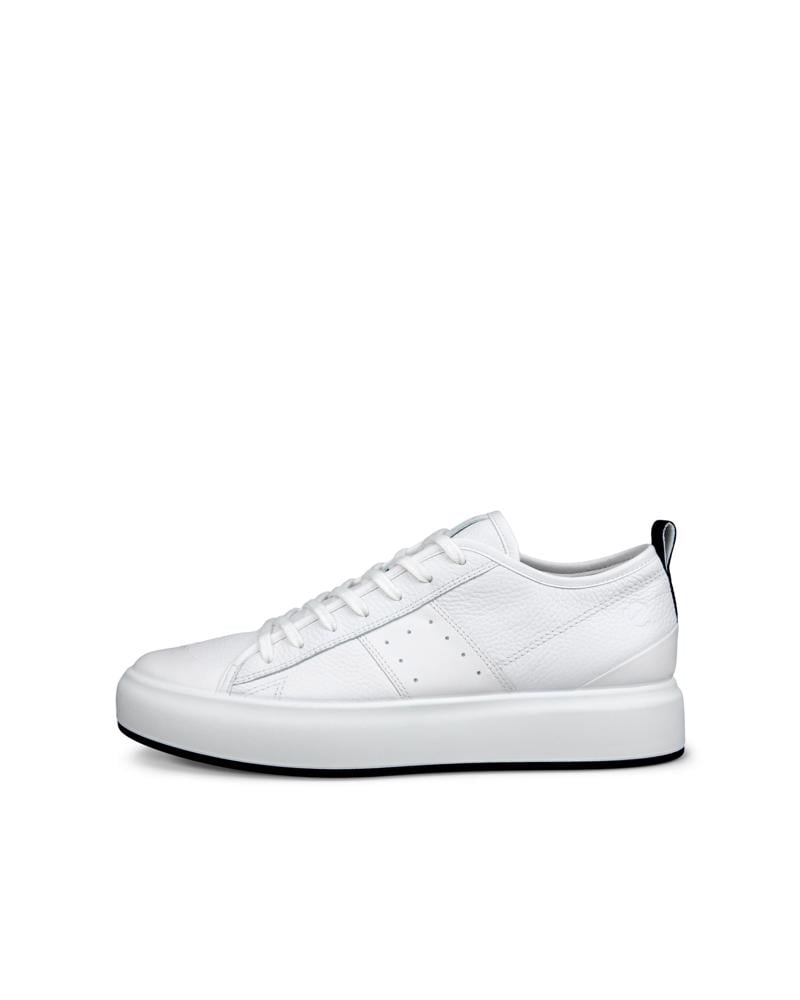 White ECCO STREET ACE M SNEAKER LEA