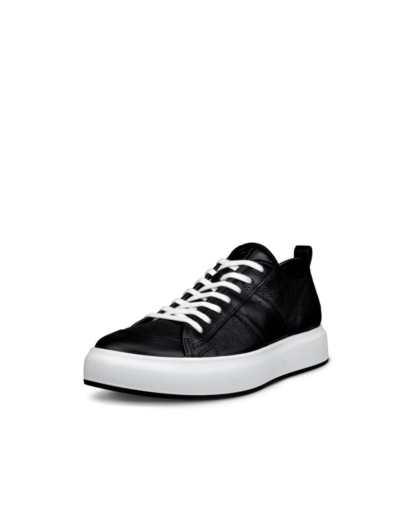 BLACK ECCO STREET ACE M SNEAKER LEA