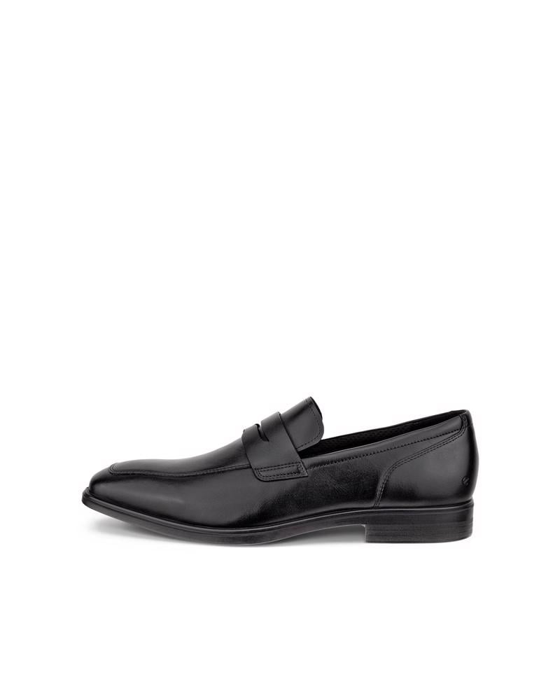 BLACK ECCO Queenstown Penny Loafer