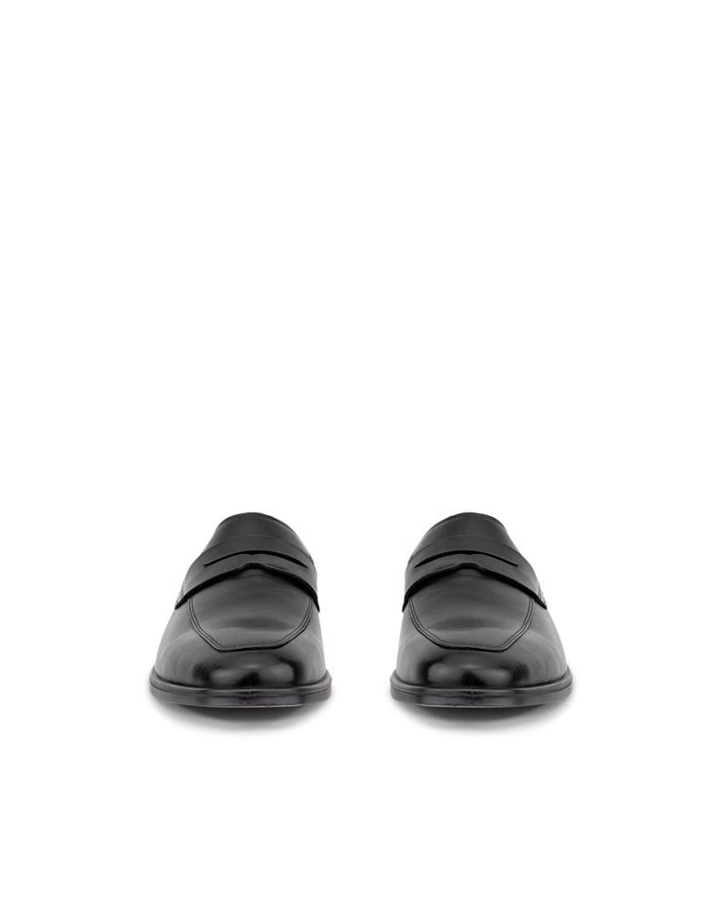 BLACK ECCO Queenstown Penny Loafer