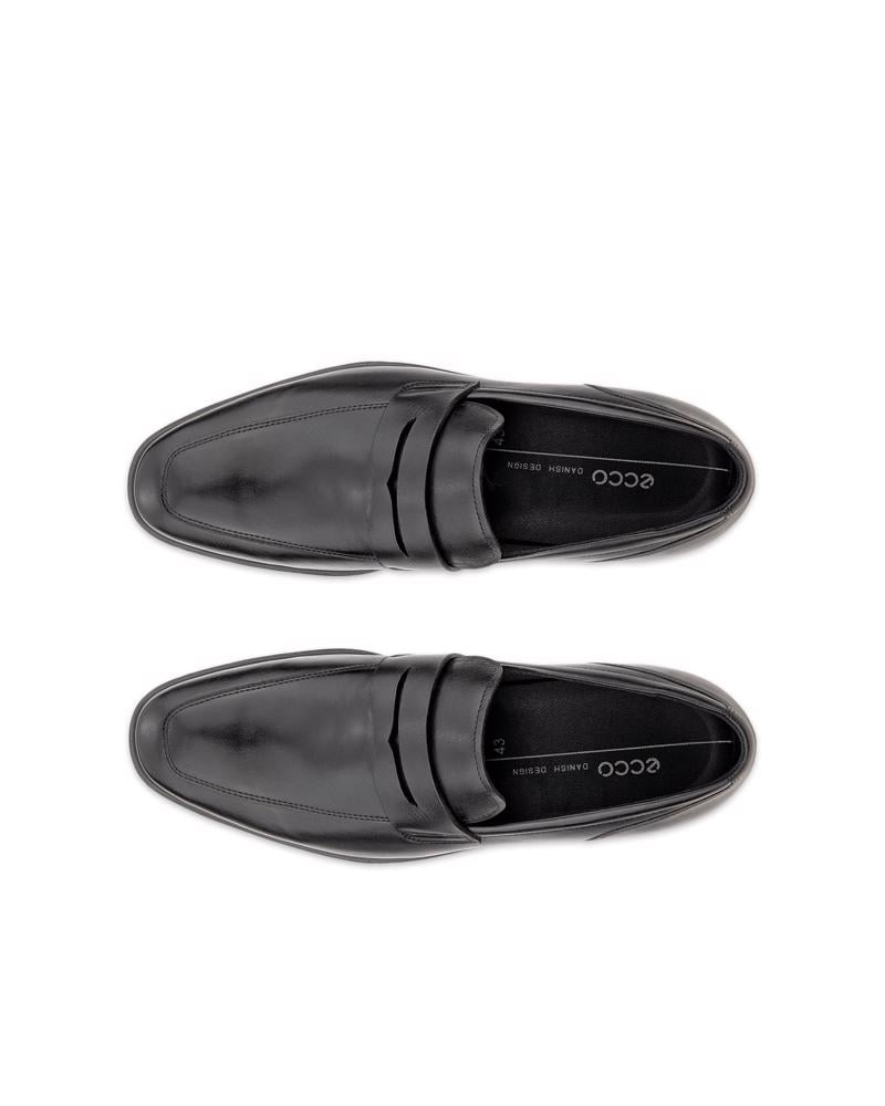 BLACK ECCO Queenstown Penny Loafer