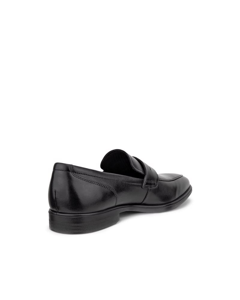 BLACK ECCO Queenstown Penny Loafer