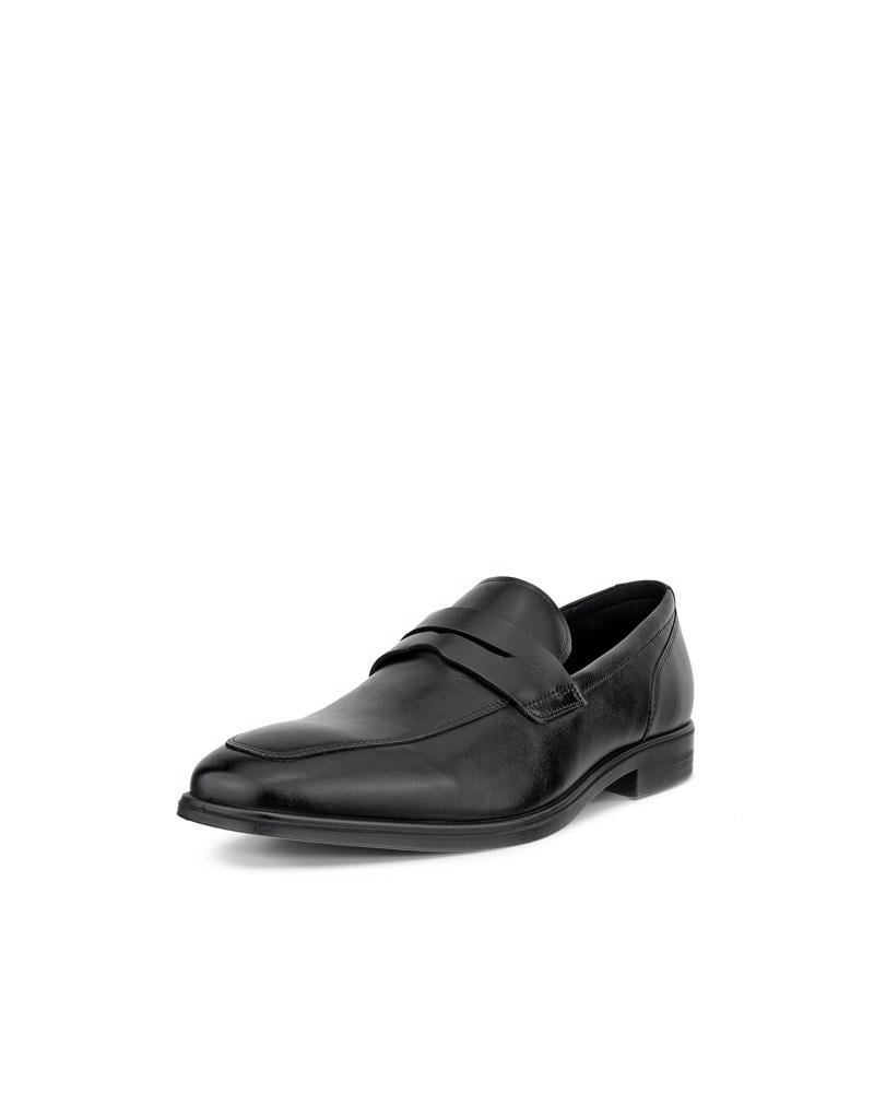 BLACK ECCO Queenstown Penny Loafer