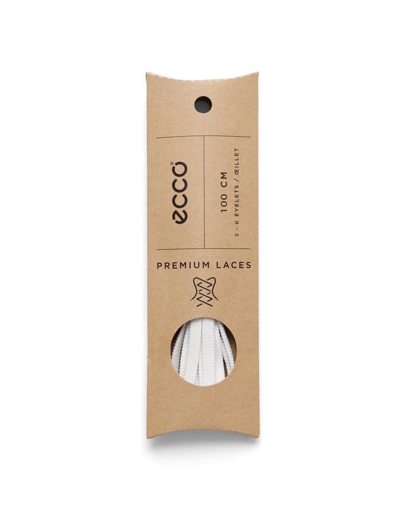 White ECCO Elastic Flat Laces