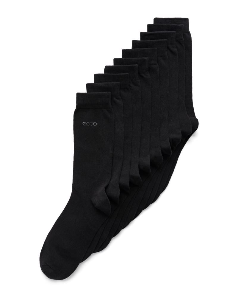 BLACK ECCO Classic Mid Cut 5-Pack