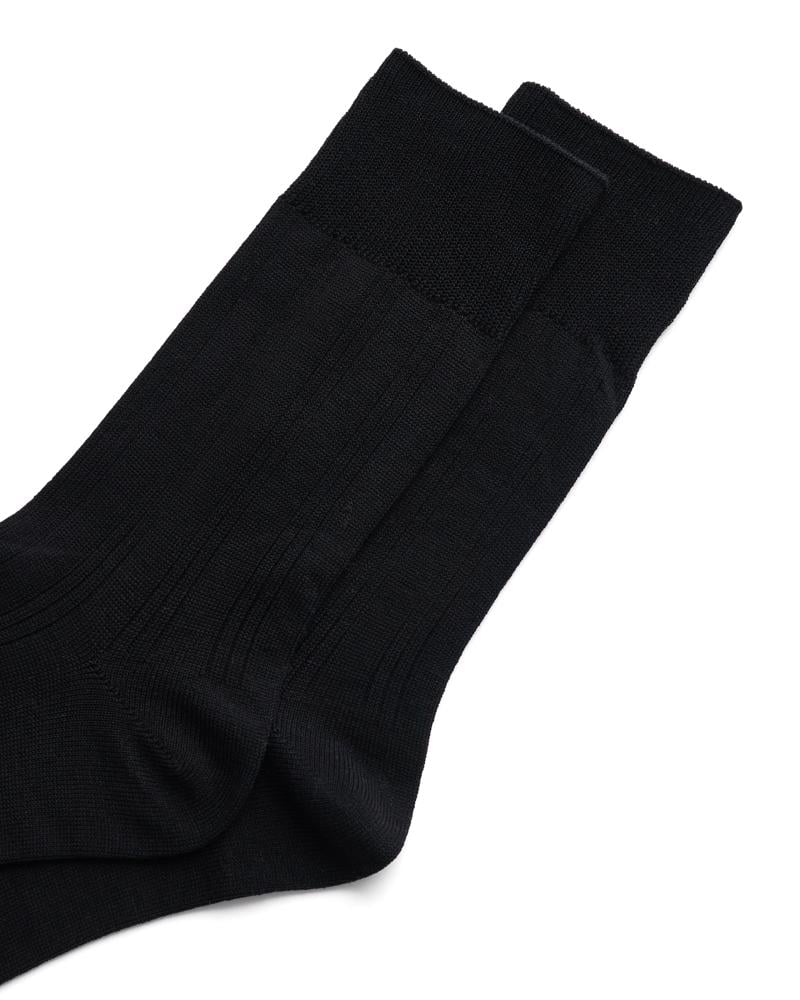 BLACK ECCO Classic Ribbed Mid-Cut