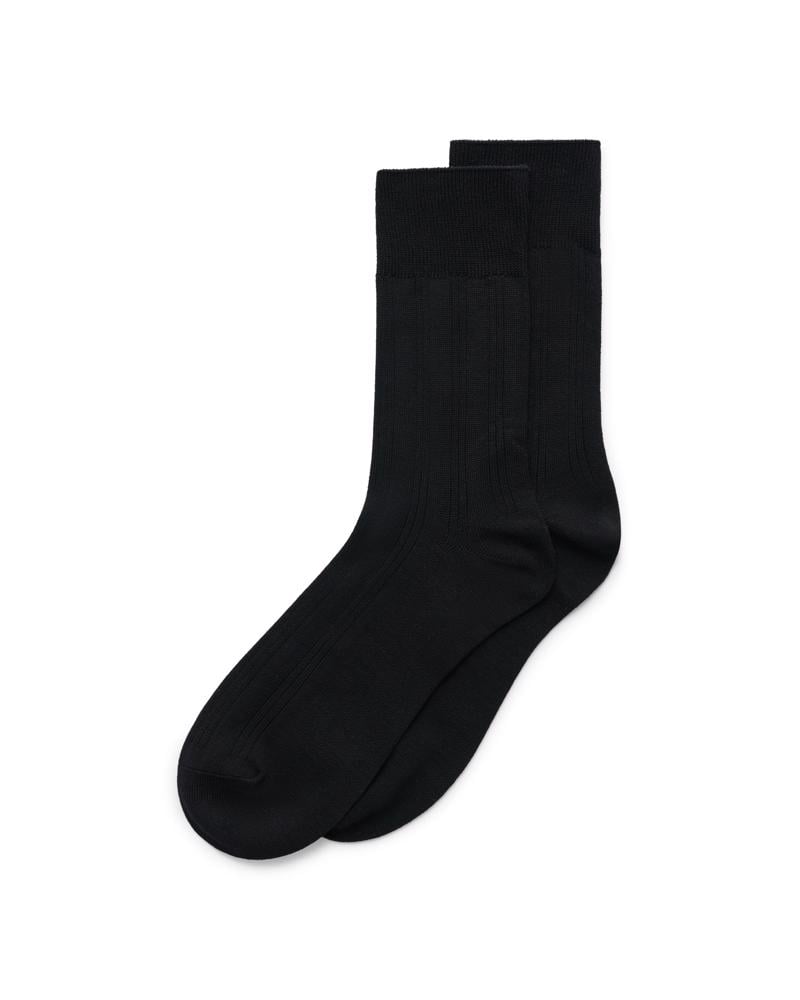BLACK ECCO Classic Ribbed Mid-Cut